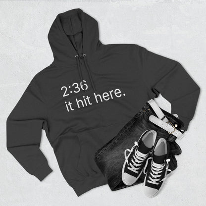 236 - it hit here. hoodie