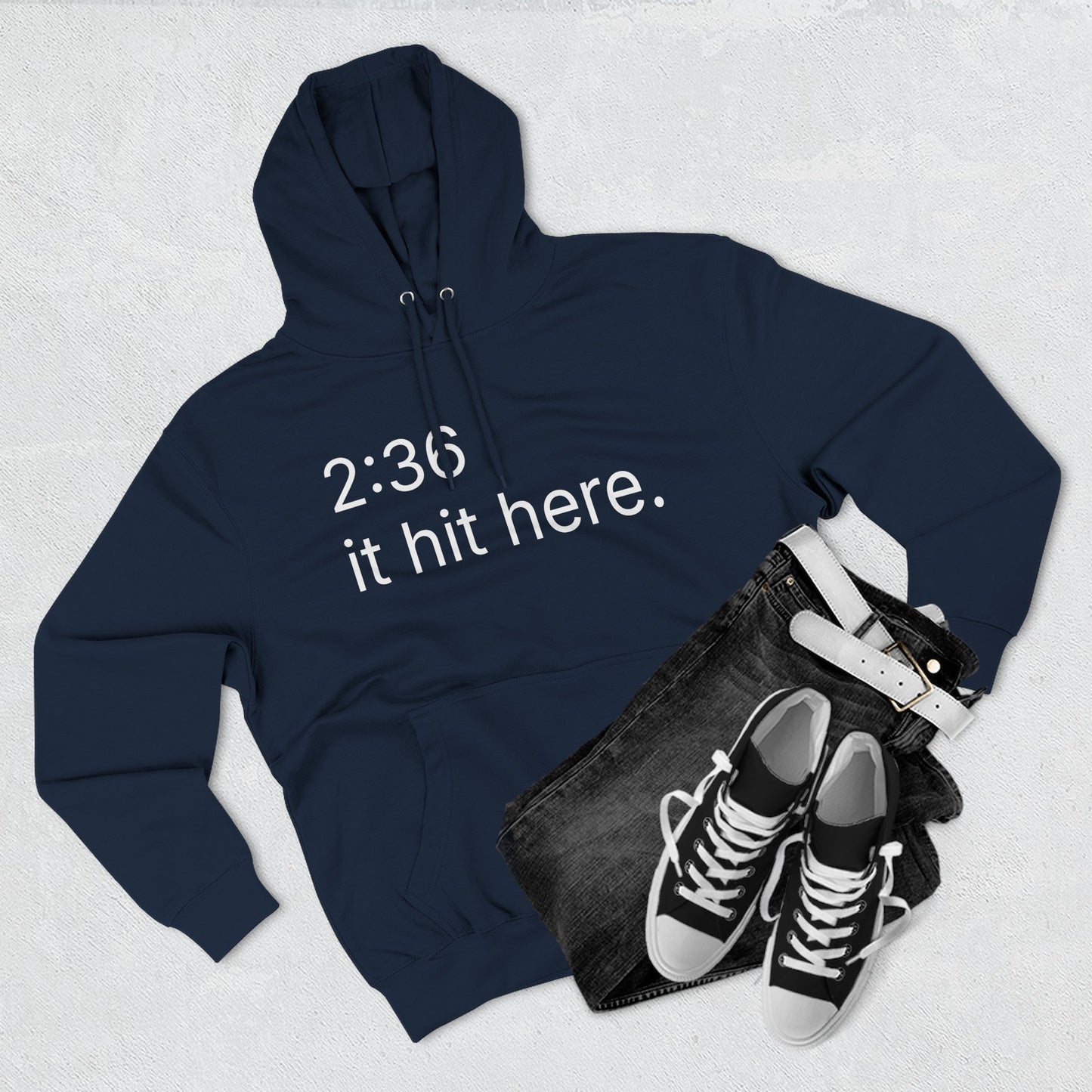236 - it hit here. hoodie