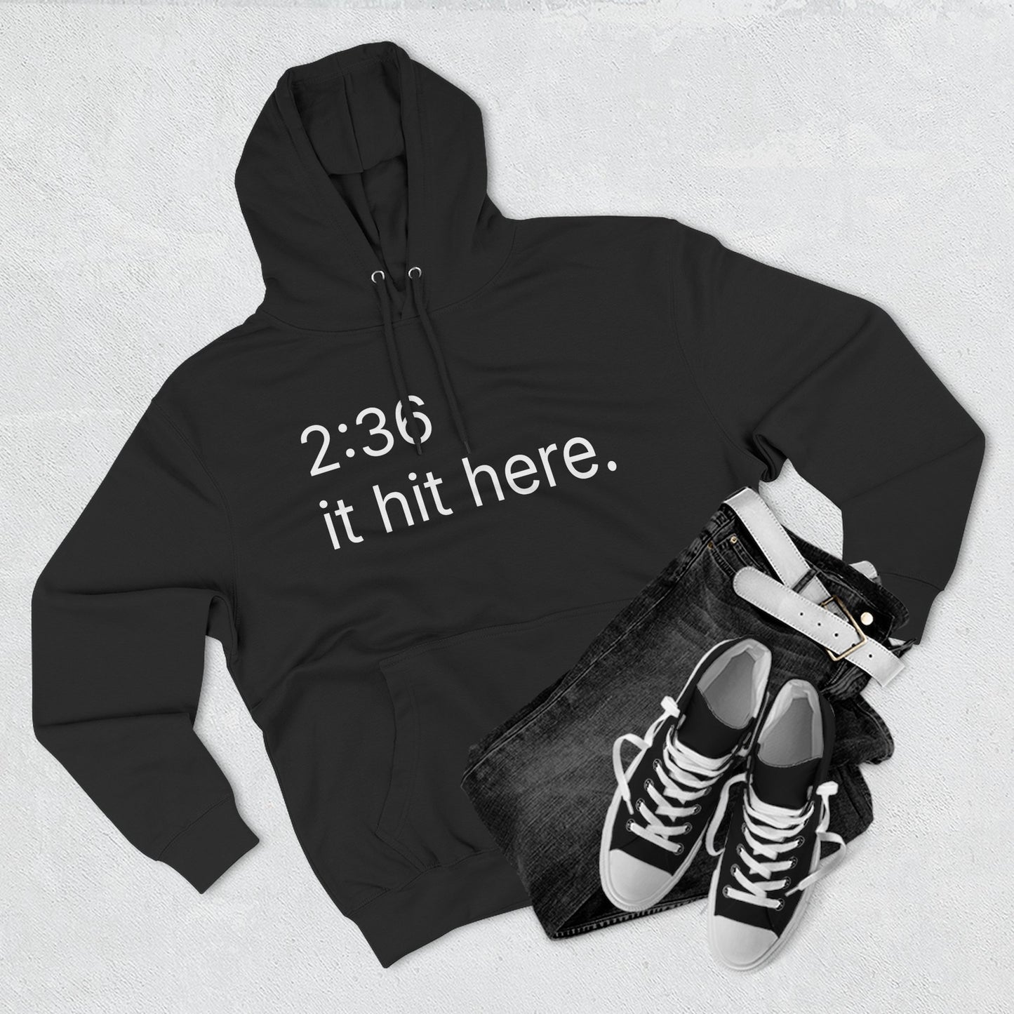 236 - it hit here. hoodie