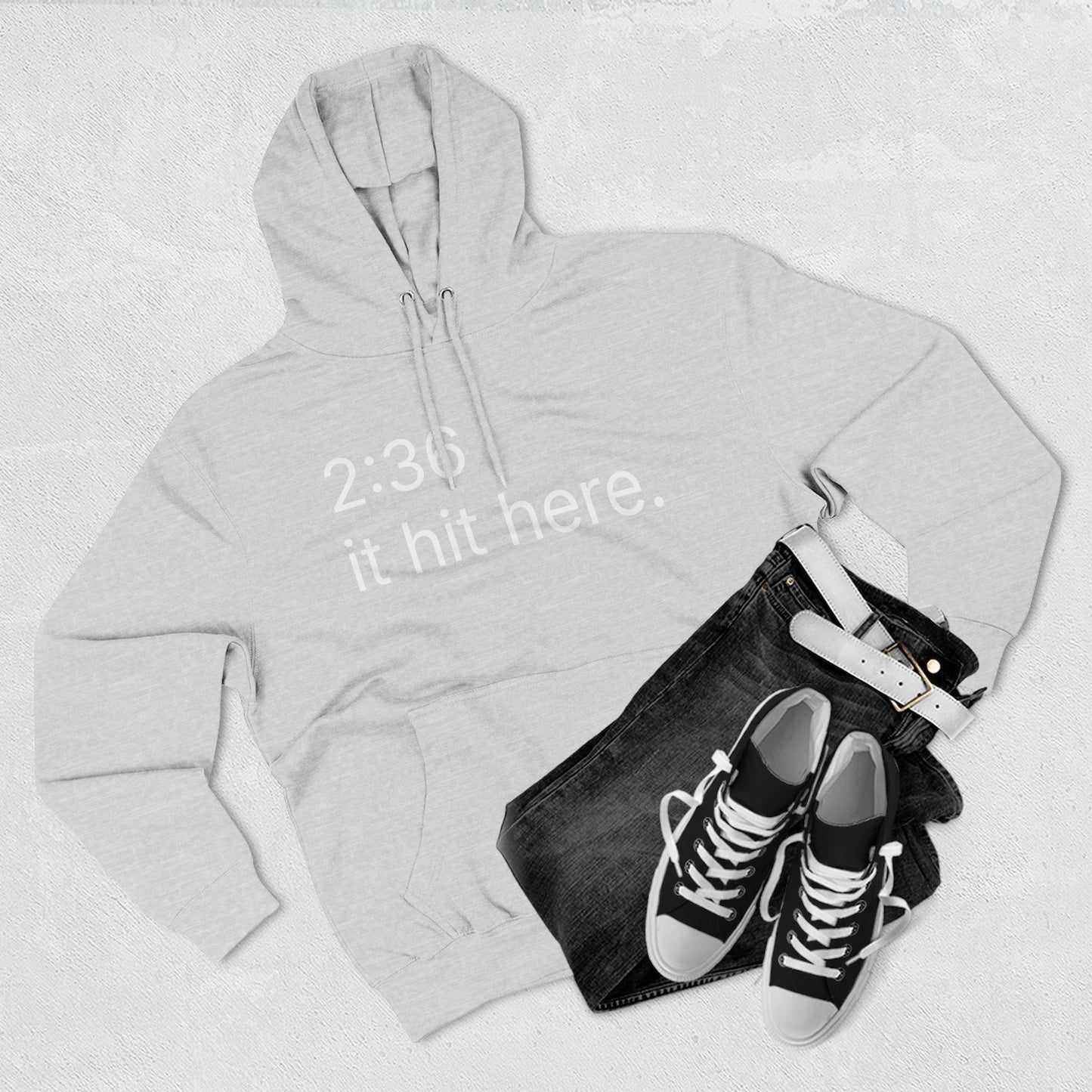 236 - it hit here. hoodie