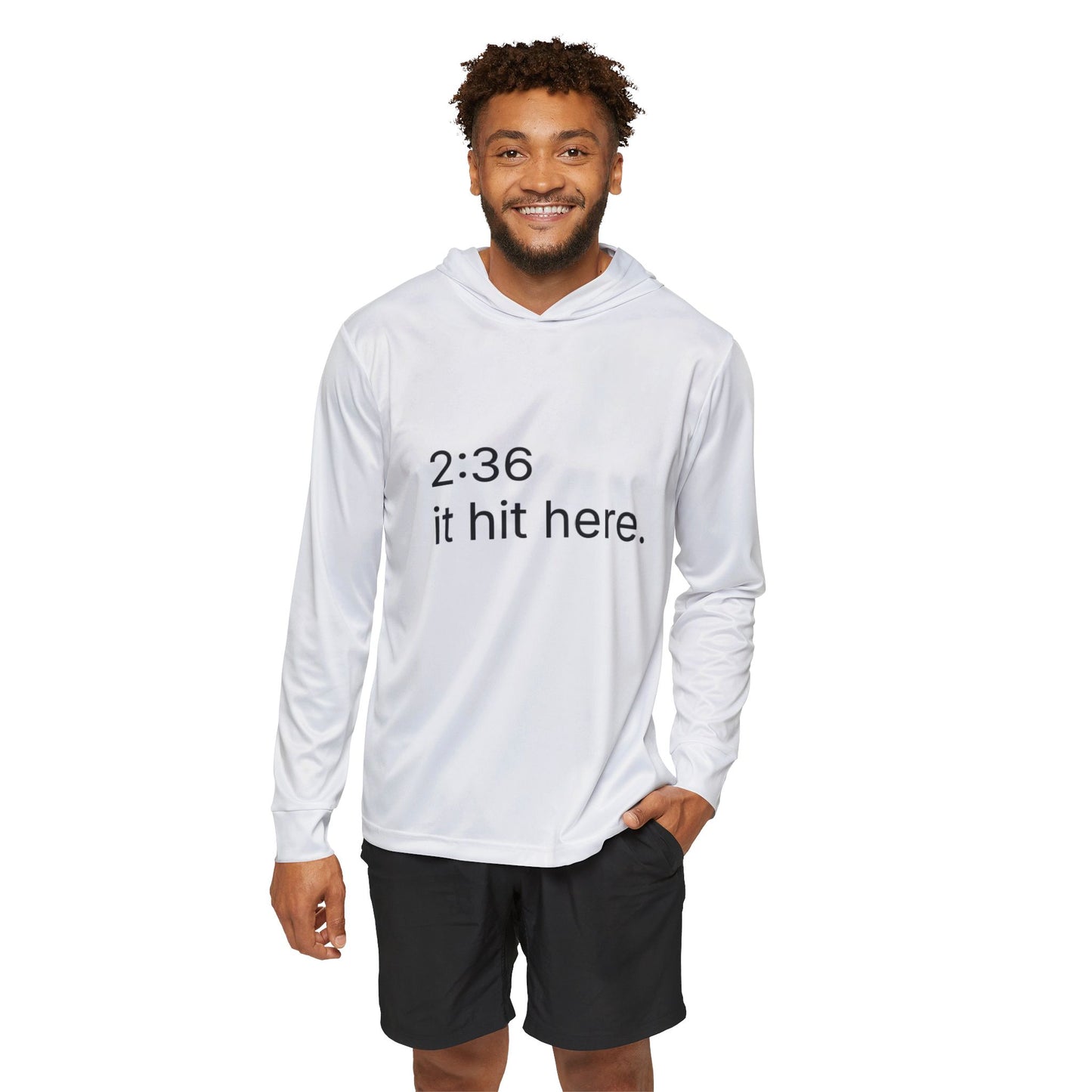 236 - it hit here. performance hoodie